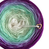 Ombreccino wool white, pea, pistachio, crocus, thistle