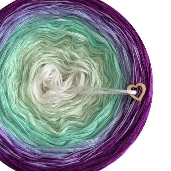 Ombreccino wool white, pea, pistachio, crocus, thistle