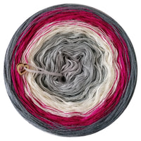 Ombreccino light grey, stone, creme, hot pink, medium grey