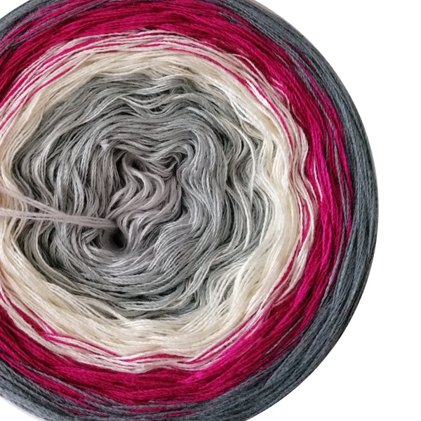 Ombreccino light grey, stone, creme, hot pink, medium grey