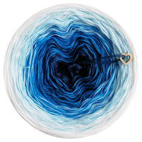 Ombreccino midnight blue, seablue, dragonfly, wool white