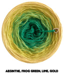 Ombreccino abs!nthe, frog green, lime, gold