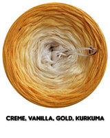 Ombreccino creme, vanilla, gold, kurkuma