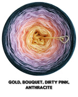 Ombreccino gold, bouquet, dirty pink, anthracite