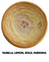 Ombreccino vanilla, lemon, gold, kurkuma