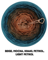 Ombreccino beige, mocha, khaki, petrol, light petrol /Summer Collection