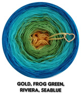 Ombreccino gold, frog green, riviera, seablue /Summer Collection