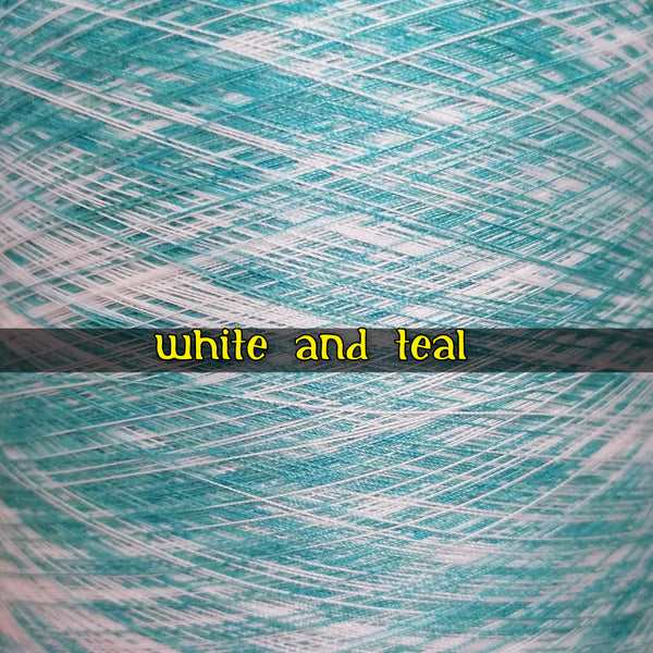 addition of white/teal polyester thread
