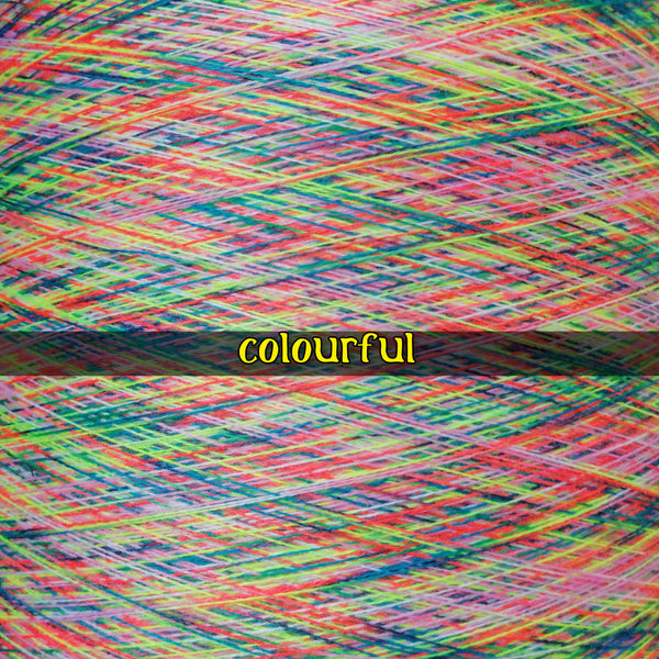 addition of colourful polyester thread