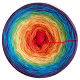 Ombreccino red, orange, gold, frog green, seabblue, purple