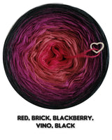 Ombreccino red, brick, blackberry, vino, black