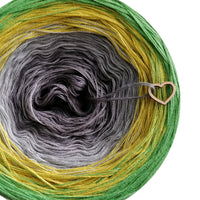 Ombreccino medium grey, stone, lime, frog green