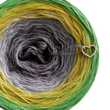Ombreccino medium grey, stone, lime, frog green