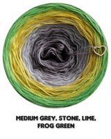 Ombreccino medium grey, stone, lime, frog green