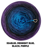 Ombreccino seablue, midnight blue, black, purple