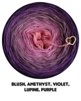 Ombreccino blush, amethyst, violet, lupine, purple