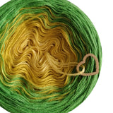 Ombreccino mandala lemon, lime, frog green (the sour one)