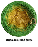Ombreccino mandala lemon, lime, frog green (the sour one)