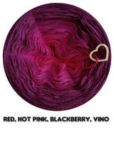 Ombreccino mandala red, hot pink, blackberry, vino (the sweet one)