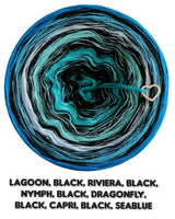 Ombreccino lagoon, black, riviera, black, nymph, black, dragonfly, black, capri, black, seablue