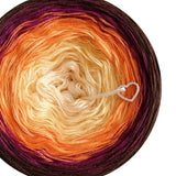 Ombreccino vanilla, gold, orange, blackberry, brown