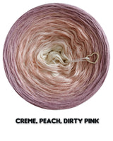 Ombreccino creme, peach, dirty pink