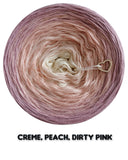 Ombreccino creme, peach, dirty pink