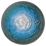 Ombreccino wool white, dragonfly, capri, light petrol, peppermint, medium grey
