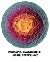 Ombreccino kurkuma, blackberry, lupine, peppermint