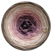 Ombreccino violet, dirty pink, peach, creme, beige, mud & iridescent lurex