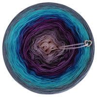 Ombreccino peach, violet, lupine, seablue, riviera, medium grey