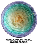 Ombreccino wanilia, groszek, pistacja, nimfa, krokus