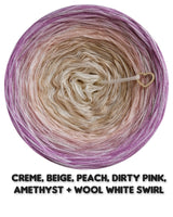 Ombreccino swirl creme, beige, peach, dirty pink, amethyst + wool white