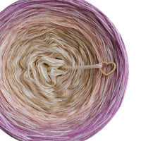 Ombreccino swirl creme, beige, peach, dirty pink, amethyst + wool white