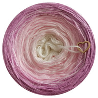Ombreccino wełniane białe, baby pink, ametyst