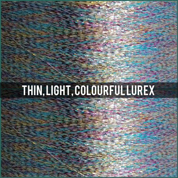 addition of thin light colourful lurex thread