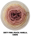 Ombreccino dirty pink, peach, vanilla, creme
