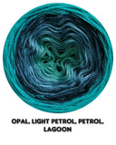 Ombreccino opal, light petrol, petrol, lagoon