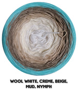 Ombreccino wool white, creme, beige, mud, nymph