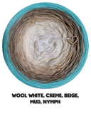 Ombreccino wool white, creme, beige, mud, nymph