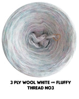 Furryccino 500m - 3 ply wool white & fluffy thread no3