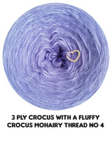 Furryccino 500m - 3 ply crocus & fluffy crocus thread no 4