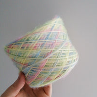 Furryccino 500m - 3ply vanilla & 1 ply fluffy colourful thread