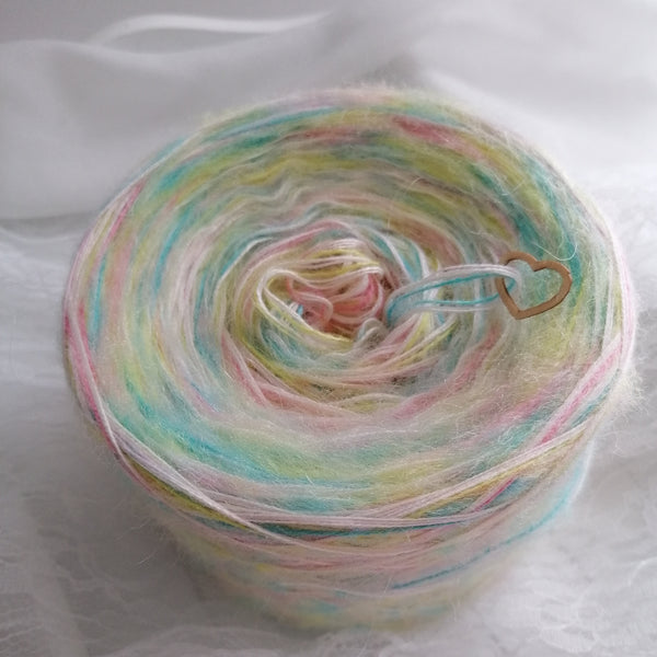 Furryccino 500m - wool white & creme & baby pink plus fluffy thread 2 ...