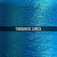 addition of thin turquoise lurex thread