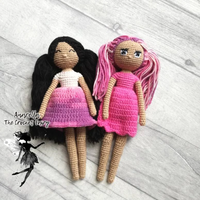 DIY one piece crochet doll pattern , PDF file.