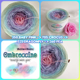 Ombreccino baby pink, crocus, dragonfly, pea