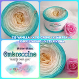 Ombreccino vanilla, creme, pea, pistachio, riviera