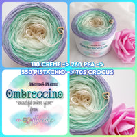 Ombreccino creme, pea, pistachio, crocus