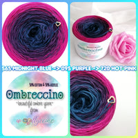 Ombreccino midnight blue, purple, hot pink
